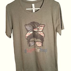 Bella Canvas Support Our Troops Tee.  Size S.